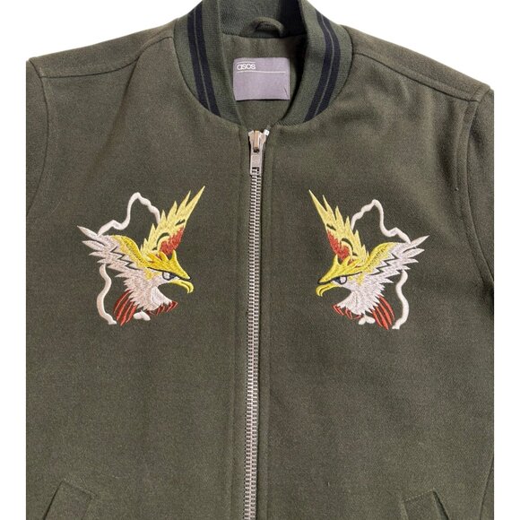 ASOS Men's Moss Green Embroidered Jacket (S) - Picture 2 of 3